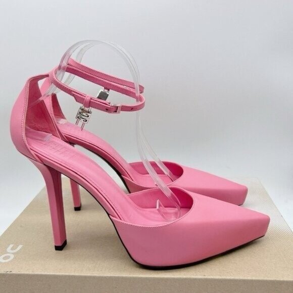 GIVENCHY G-lock LOGO Platform Womens Leather Pump In Bright Pink EU 36.5 $995 - Picture 4 of 13